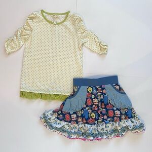 Matilda Jane Shirt and Skort Coordinating Set. Size 8.
